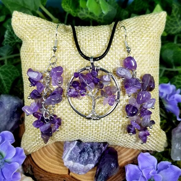 Jewelry - Amethyst Necklace and Earring Set